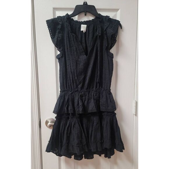 Misa Lilian Black Mini Ruffles Dress XS - Picture 3 of 12